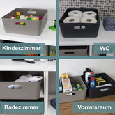 Ordnungsbox - Lederoptik - 30x30x12 cm - Ordnungskorb - Regalorganizer Wandregal